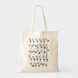 Tote Bag alphabet de langue des signes
