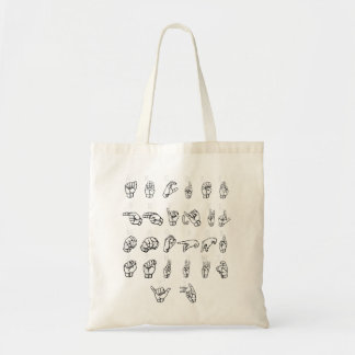 Tote Bag Alphabet Langue Des Signes Pour L'Interprète ASL S