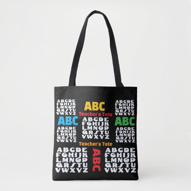 Tote Bag Alphabet noir des professeurs (Devant)