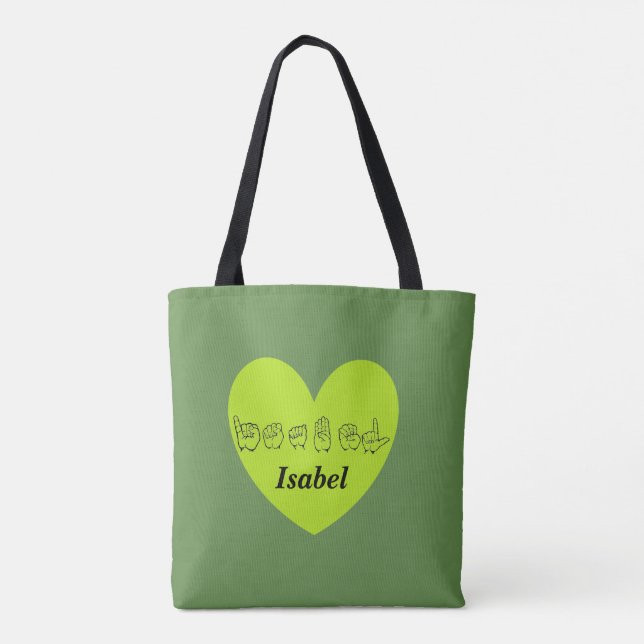 Tote Bag Alphabet nommé fait sur commande d'ASL Isabel (Dos)