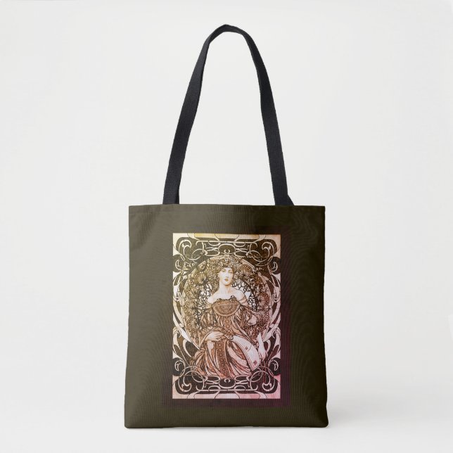 Tote Bag Alphonse Mucha Girl Art Nouveau Fourre-tout (Devant)