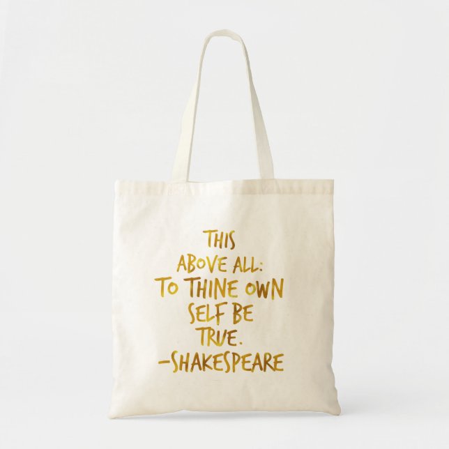 Tote Bag Aluminium de motivation de Faux d'or de citation (Devant)