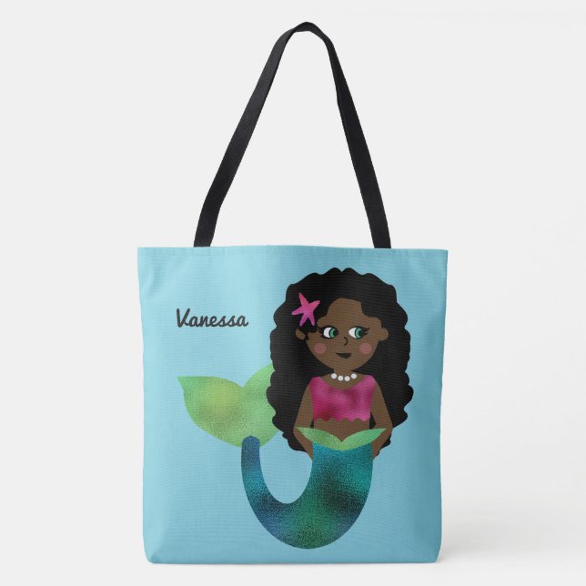 Tote Bag Aluminium personnalisé de Faux de sirène (Devant)