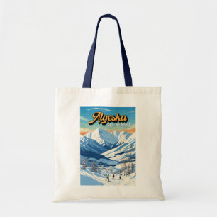 Tote Bag Alyeska Alaska Winter Travel Art Vintage