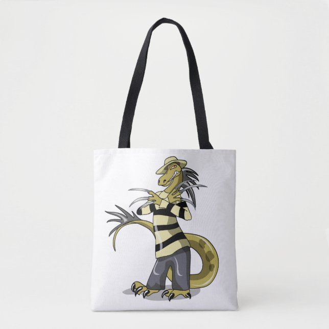 Tote Bag Amargasaurus Pose Comme Freddy Krueger. (Devant)