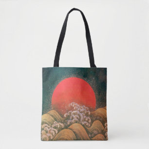 Tote Bag AMATÉRASU, GODDESS SOLEIL, noir rouge
