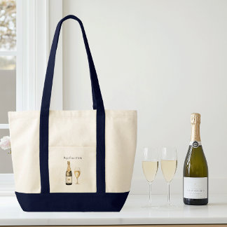 Tote Bag Amateur de Champagne avec Citation Drôle