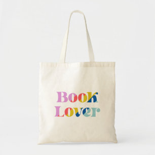 Tote Bag Amateur de livres typographie rétro colorée tendan