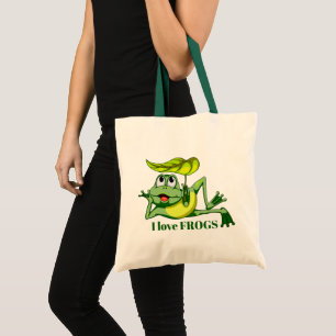Tote Bag Amateurs de grenouilles mignonnes ajouter un messa