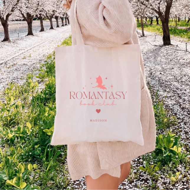 Tote Bag Amateurs minimaux de livres personnalisés 'Romanta (Créateur téléchargé)
