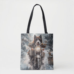 Tote Bag American Akita Dog équitation moto Noël