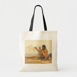 Tote Bag Amérindien vintage, artiste indien par souris