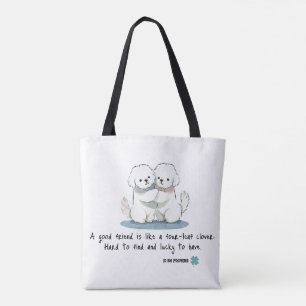 Tote Bag Amis Bichon Adorables avec une Citation