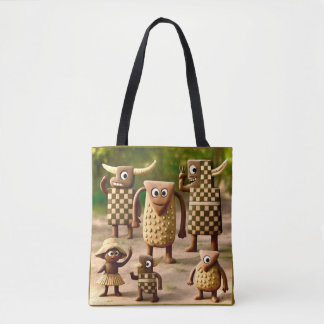 Tote Bag Amis Bizarres – Affiche Forest Checker & Dots Clan