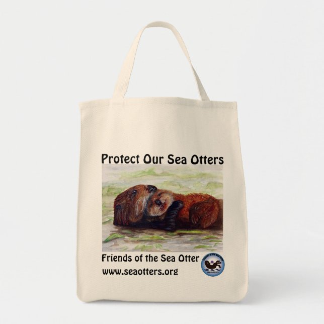 Tote Bag Amis du coton organique Fourre-tout de loutre de (Devant)