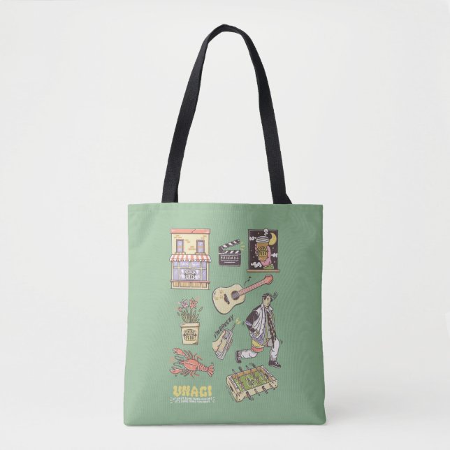 Tote Bag AMIS™ | Graphique d'icônes de dessin (Devant)