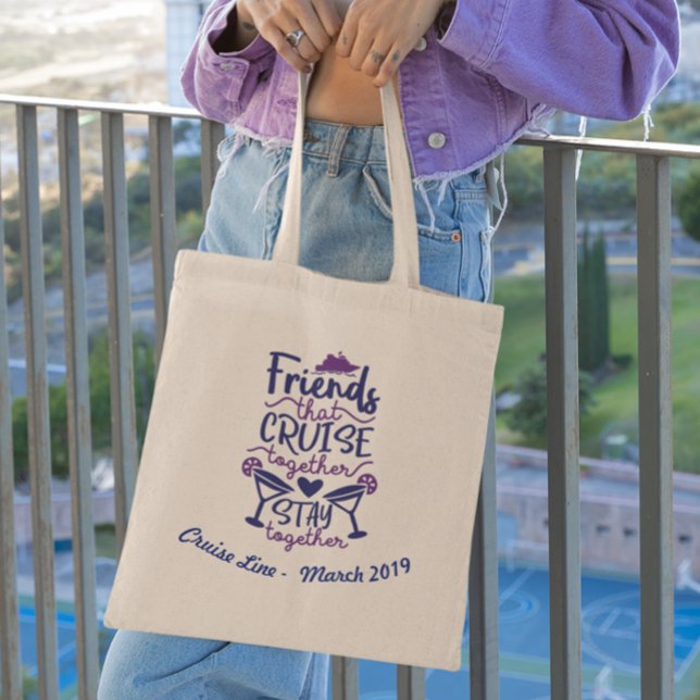 Tote Bag Amis qui croisent ensemble Conseils Groupe de vaca (Créateur téléchargé)