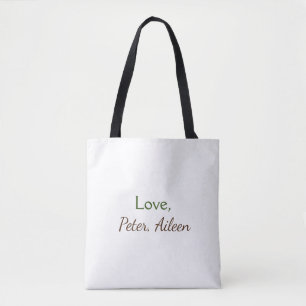 Tote Bag amour ajouter un nom simple texte modifiable minim
