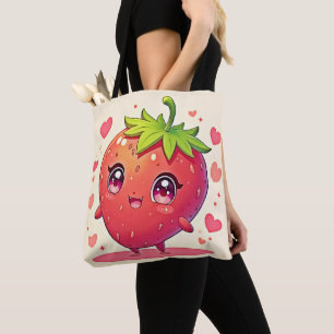 Tote Bag Amour aux fraises adorable