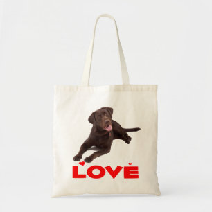 Tote Bag Amour Chocolat Brown Labrador Retriever Puppy Dog