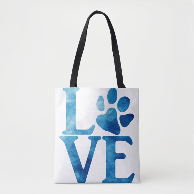 Tote Bag Amour Classique Bleu Clair (Devant)