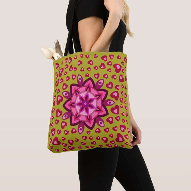 TOTE BAG AMOUR COEUR ARTISTIQUE DON FEMMES, PETITE AMIE (De près)