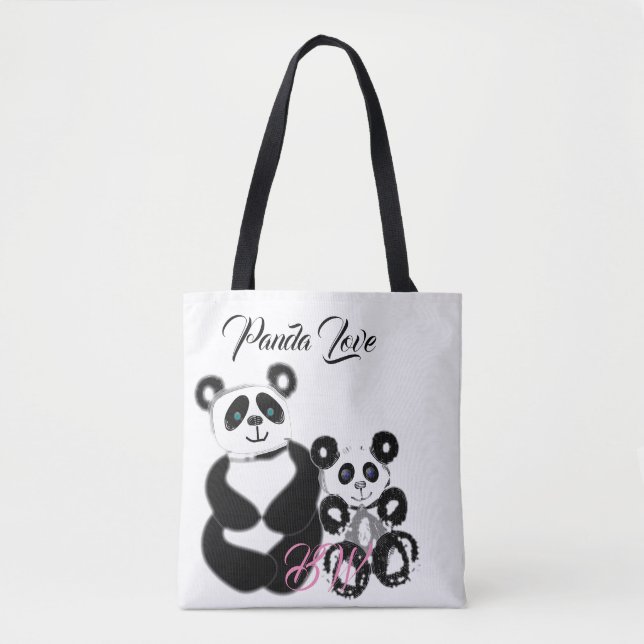 Tote Bag Amour de panda personnalisé (Devant)