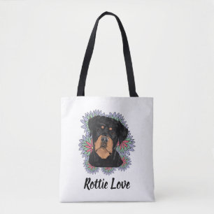 Tote Bag Amour de Rottie Art de Rottweiler Fantaisiste
