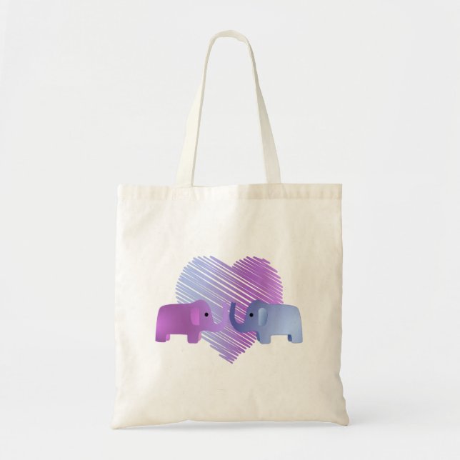 Tote Bag Amour d'éléphant adorable (Devant)