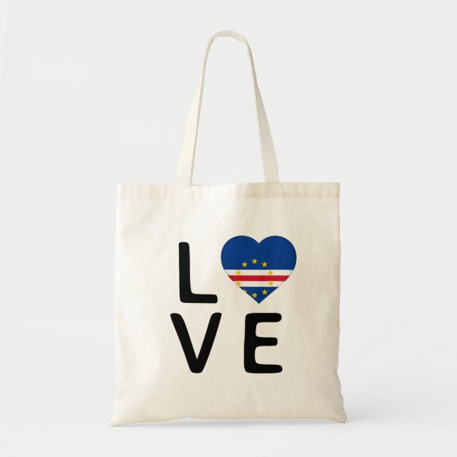 Tote Bag Amour - Drapeau du Cap Vert (Devant)