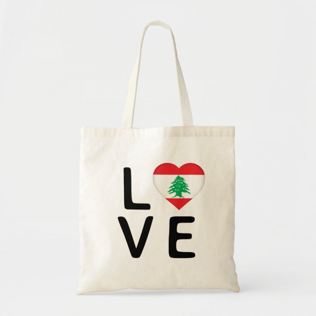 Tote Bag Amour - Drapeau du Liban (Devant)