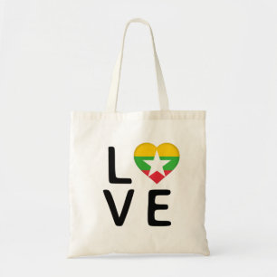 Tote Bag Amour - Drapeau du Myanmar