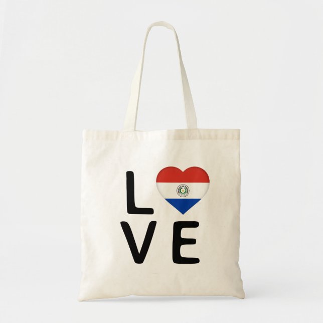Tote Bag Amour - drapeau du Paraguay (Devant)