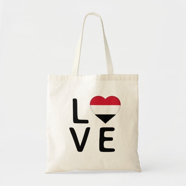 Tote Bag Amour - Drapeau du Yémen (Devant)