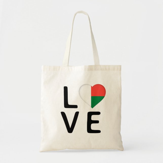 Tote Bag Amour - Drapeau Madagascar (Devant)