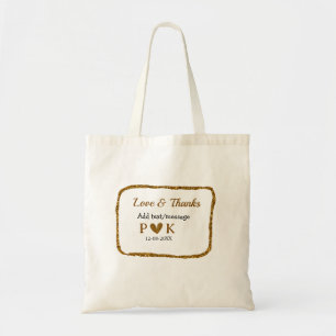 Tote Bag Amour et remerciements ajoutent le nom du couple e