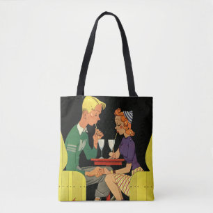 Tote Bag Amour et romance vintage, adolescents au magasin d