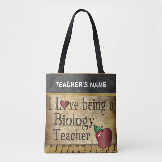 Tote Bag Amour étant un nom du professeur de biologie | (Devant)