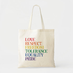 Tote Bag Amour Respect Liberté Arc-en-ciel Jour des Gay pri