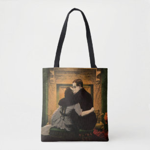 Tote Bag Amour vintage et romance, foyer romantique Kiss