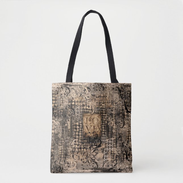 Tote Bag Amour vintage romantique gothique (Devant)