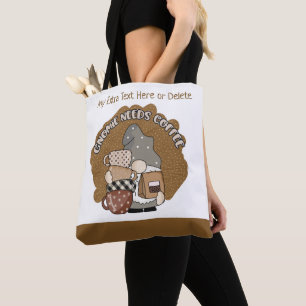 Tote Bag Amoureux de café Gnomes Mignon Adorable Drôle Femm