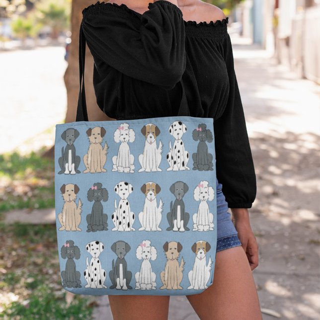 Tote Bag Amoureux de les chiens mignons Motif élégant (Cute Dog Pattern Tote Bag. Perfect for Dog Pet Lovers, )