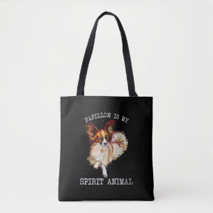 Tote Bag Amoureux de les chiens   Papillon est mon esprit a