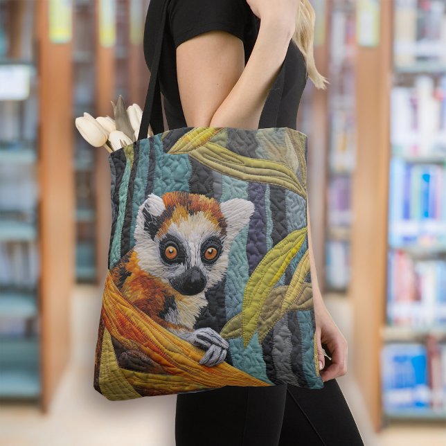 Tote Bag Amoureux des animaux Lemur Jungle (Créateur téléchargé)