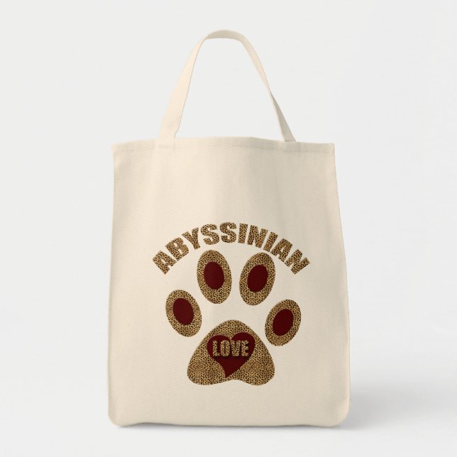Tote Bag Amoureux des chats Abyssinien Rouge avec Cheetah I (Devant)