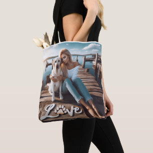 Tote Bag Amoureux des chiens Empreinte de patte personnalis