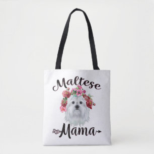 Tote Bag Amoureux des chiens  Flore de mauves-souris maltai