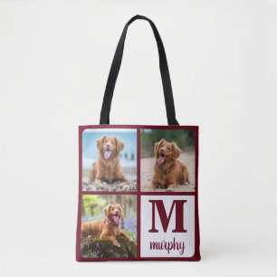 Tote Bag amoureux des chiens Moderne Monogramme Personnalis