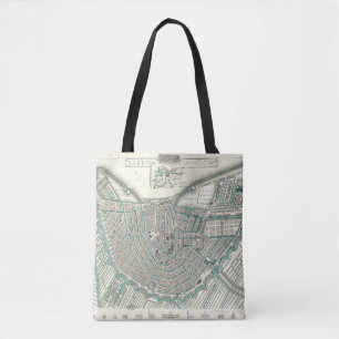 Tote Bag Amsterdam, La Pays-Bas ・ Plan Ville Antique
